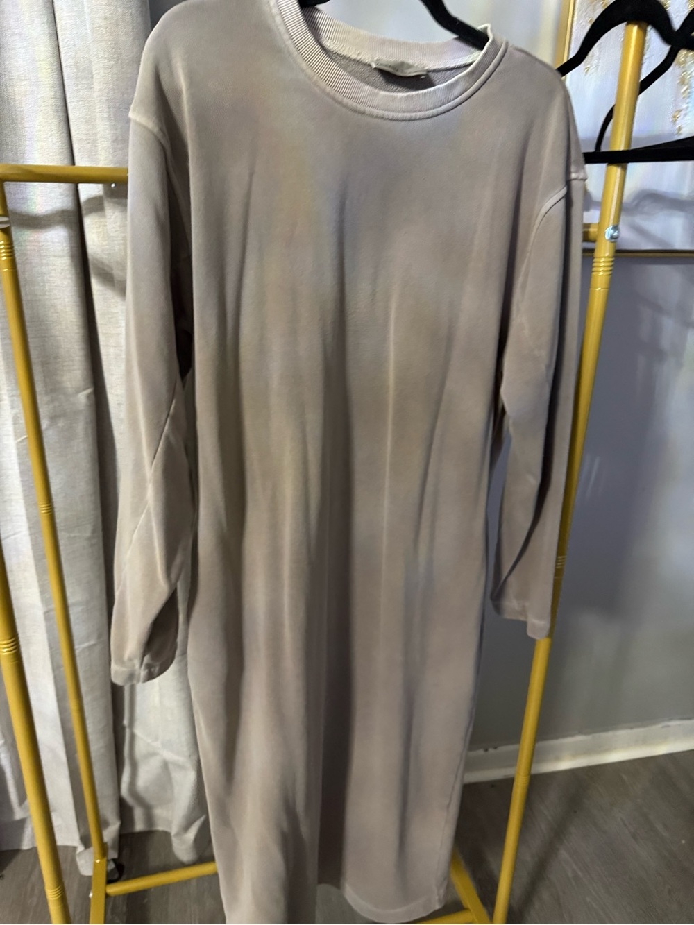 Women’s Long Sleeve Crewneck Dress - Taupe